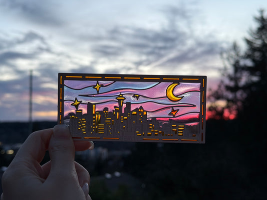 Seattle Night Bookmark Magnet