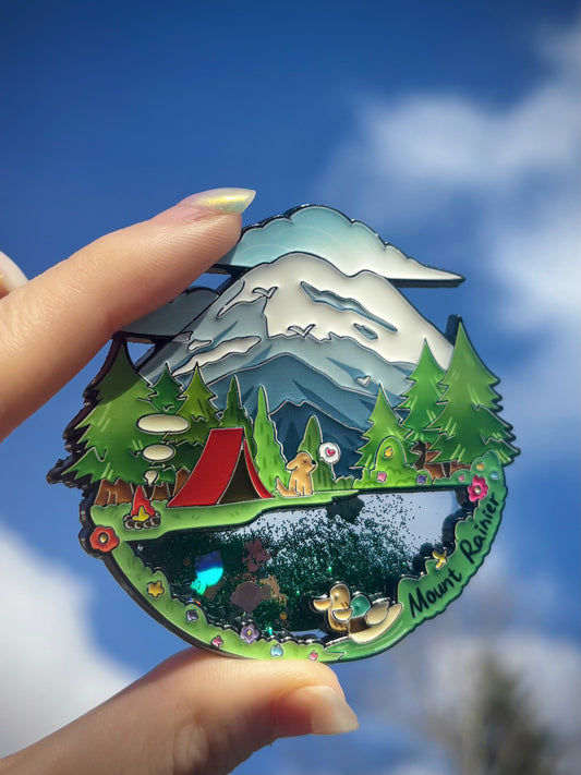 Mount Rainier Liquid Shaker Fridge Magnet