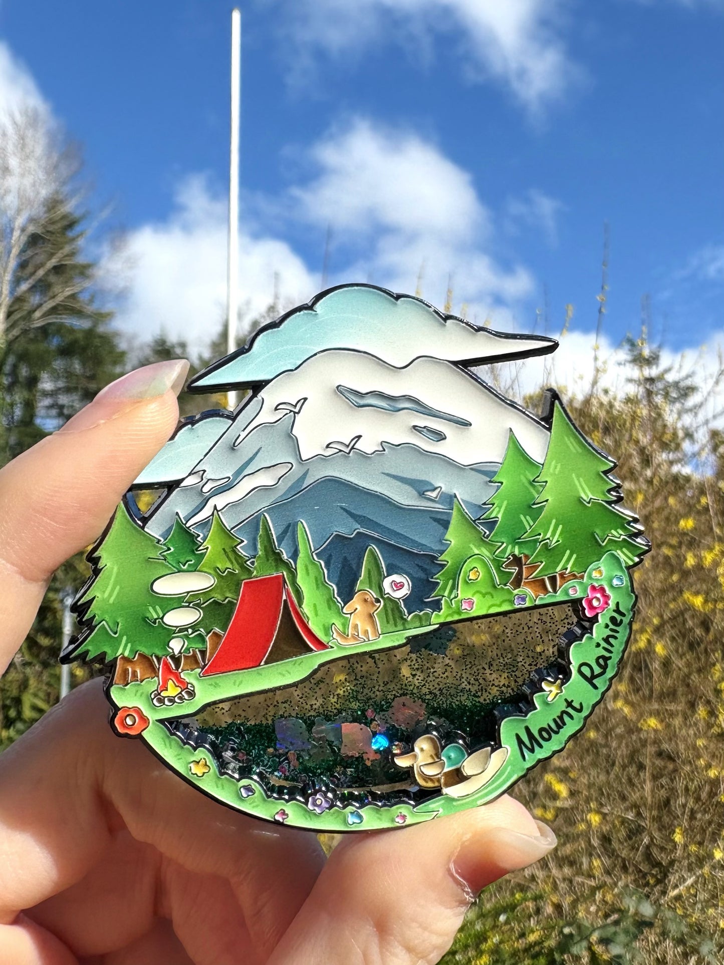 Mount Rainier Liquid Shaker Fridge Magnet