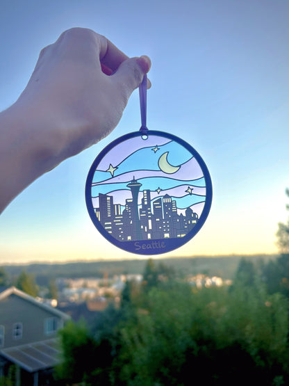 Seattle Night Hanging Ornament